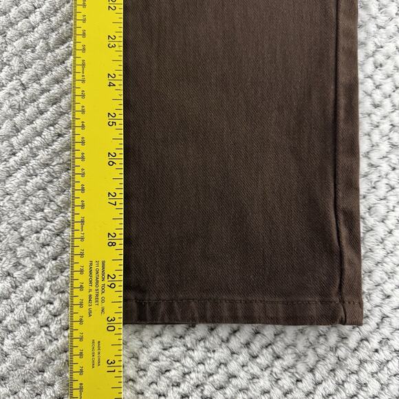 J McLaughlin Pants Women 12 Brown Mid Rise Slim Pockets Stretch Button Zip - Picture 5 of 15